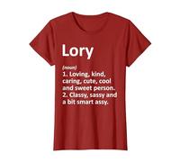 Lory Definizione Nome Personalizzato Divertente Idea Regalo di Compleanno Maglietta