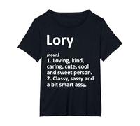 Lory Definizione Nome Personalizzato Divertente Idea Regalo di Compleanno Maglietta, Donna Plus-Size, Nero, 3X