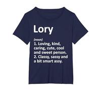 Lory Definizione Nome Personalizzato Divertente Idea Regalo di Compleanno Maglietta, Donna Plus-Size, Navy, 4X