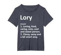 Lory Definizione Nome Personalizzato Divertente Idea Regalo di Compleanno Maglietta, Donna Plus-Size, Pervinca, 4X