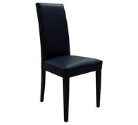 LoryArreda.Com SET 2 SEDIE LEGNO FAGGIO IMBOTTITE E RIVESTITE IN ECOPELLE DESIGN MODERNO PER CUCINA SOGGIORNO SALA DA PRANZO SALOTTO RISTORANTE BIANCO NERO TORTORA GRIGIO CORDA (Nero)