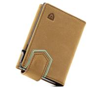 LORZOR® Portafoglio Uomo Slim Vera Pelle con Magnetica, Porta Carte di Credito con Protezione RFID & Portamonete, Portacarte Uomo Pop-up Contenere 10 Carte, Porta Tessere Tascabile, Magnetica