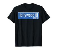 Los An Street Signs Hollywood Bl per Uomini e Donne Maglietta