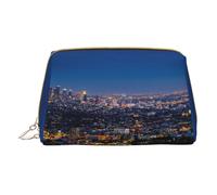 Los Angeles Borsa per il trucco con stampa portatile in pelle impermeabile pochette per pennelli da trucco (17 x 10,9 cm), bianco, Taglia unica