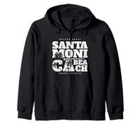 Los Angeles California Dreaming, Santa Monica Beach Palms Felpa con Cappuccio