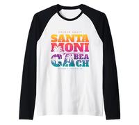 Los Angeles California Dreaming Shirts, Santa Monica Beach Maglia con Maniche Raglan