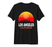 Los Angeles California State USA Vintage Sunset Retro City Maglietta Premium