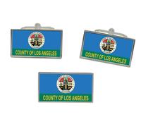 Los Angeles County Ca (USA) Bandiera Gemelli E Fermacravatta Set