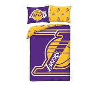 Los Angeles LA LAKERS Basket Pallacanestro - Set Letto Copripiumino 140x200cm con federa 70x90cm - 100% Poliestere Viola