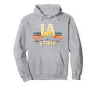 Los Angeles, la, Storia, Orizzonte Stellato, Paesaggio Urbano Felpa con Cappuccio, Unisex per Adulti, Grigio Melange, XL