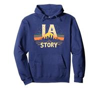 Los Angeles, la, Storia, Orizzonte Stellato, Paesaggio Urbano Felpa con Cappuccio, Unisex per Adulti, Navy, L