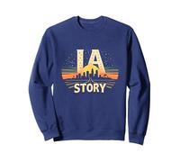 Los Angeles, la, Storia, Orizzonte Stellato, Paesaggio Urbano Felpa, Unisex per Adulti, Navy, S