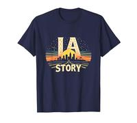 Los Angeles, la, Storia, Orizzonte Stellato, Paesaggio Urbano Maglietta, Uomo, Navy, 6XL