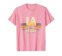 Los Angeles, la, Storia, Orizzonte Stellato, Paesaggio Urbano Maglietta, Uomo, Rosa, 3XL