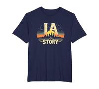 Los Angeles, la, Storia, Orizzonte Stellato, Paesaggio Urbano Maglietta, Uomo Taglie Grandi, Navy, 4X Tall