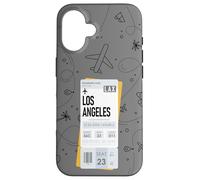 LOS ANGELES LAX Boarding Pass Air Flight Ticket City Plane Custodia per iPhone 16