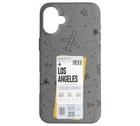 LOS ANGELES LAX Boarding Pass Air Flight Ticket City Plane Custodia per iPhone 16 Plus
