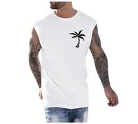 Los Angeles - Maglietta da uomo oversize, a maniche corte, da donna, con scritta "Palm Angel Letters Summer Tops Shirts with Creative Letters Long Tee Vintage Basic, E5 bianco, S