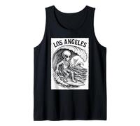 Los Angeles Surfing Divertente Alien Surfer UFO Beach Surf Canotta