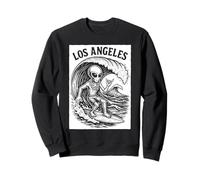 Los Angeles Surfing Divertente Alien Surfer UFO Beach Surf Felpa