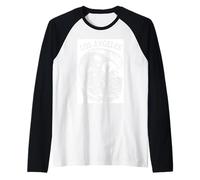 Los Angeles Surfing Divertente Alien Surfer UFO Beach Surf Maglia con Maniche Raglan