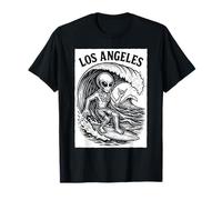 Los Angeles Surfing Divertente Alien Surfer UFO Beach Surf Maglietta