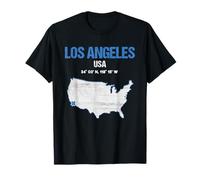 Los Angeles USA Mappa Coordinate Maglietta
