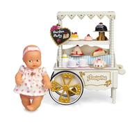 los Barriguitas - Carrello delle merende, con Bambolina e macchinina in Stile Classico, con Torte Giocattolo e Accessori, per Bambine e Bambini dai 3 Anni, Famosa 700017019, Multicolore, Unica