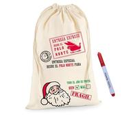 Los Eventos de la Tata. Sacco Re Magi Personalizzato con Nome - Regalo Natale Personalizzato - Sacco per Regali (Babbo Natale Metti il Tuo Stesso Nome, L: 40x50)