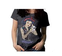 Los Eventos de la Tata. T-shirt da donna moderna Principesse tatuate, Bianco neve, XS
