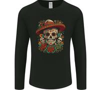 Los Muertow Zucchero Teschio Giorno Dei Morti Uomo Maniche