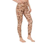 LOS OJOS Camo Leggings da Donna, a Vita Alta, per Allenamento Mimetico, per Donne, Beige Cachi, L
