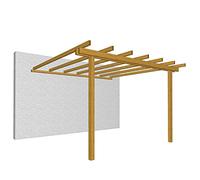 PRONTA CONSEGNA - Losa Esterni da vivere Pergola addossata 300x300 LO/PGAD300300
