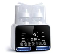 Losbenco Scaldabiberon doppio e Steri-lizer, scalda latte veloce 8 in 1 con timer per latte materno o formula, scaldabiberon multifunzione con riscaldatore per alimenti Defro