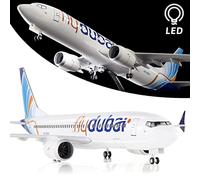 Lose Fun Park 1:130 Scala Grande Modello Aereo Dubai Boeing 737 Modelli Aerei Pressofusi con Luce LED per la Raccolta o Regalo