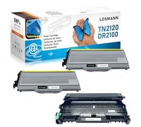 LOSMANN 2 toner e 1 tamburo compatibili per Brother TN2120 DR2100 per Brother DCP-7030 DCP-7040 DCP-7045N HL-2140 HL-2150N HL-2170 HL-2170W MFC-7320 MFC-7340 MFC-7440N MFC-7840W (3 Pack) )