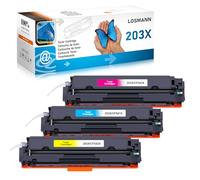 LOSMANN 203X Toner compatibile per HP 203X 203A CF541X CF542X CF543X per HP Color Laserjet Pro MFP M281fdw M281fdn M281cdw M280nw M254dw M254nw M254dn ( Ciano, Giallo, Magenta, 3-Pack)