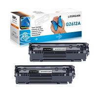 LOSMANN 2x Toner compatibile per Q2612A 12A FX9 FX10 CAN703 per HP Laserjet 1010