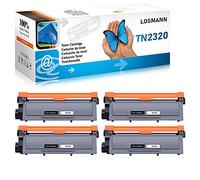 LOSMANN 4x Toner compatibile per Brother TN-2320 TN2320 per Brother MFC-L2700DW MFC-L2700DN MFC-L2720DW MFC-L2740DW DCP-L2500D DCP-L2540DN DCP-L2520DW HL-L2300D HL-L2340DW HL-L2360DN