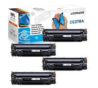 LOSMANN 4x Toner compatibile per HP CE278A 78A per HP Laserjet P1606 P1606DN P1600 P1560 P1566 M1536DNF M1536 MFP Canon imageClass MF4410 MF4430 MF4450 MF4580dn (4 Nero)