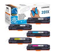 LOSMANN 5x Toner compatibile con HP CF400X CF401X CF402X CF403X 201X 201A CF400A per HP Color LaserJet Pro M252dn M252dw M252n M270 Series M274dn M274n MFP M270 Series MFP M277c6 MFP M277dw MFP M277n