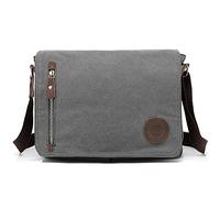 LOSMILE Borse a spalla da uomo, Borse Messenger Borsa a Tracolla Borsa di Tela. (Grigio)