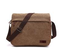 LOSMILE Borse a spalla da Uomo,Borse Messenger di tela, Borse per PC portatili, Borsa a tracolla, Per lavoro e scuola. (L-Caffè)