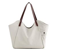 LOSMILE Donna Borse a mano Tela Borse a spalla Tote Sacchetto di Borse a tracolla Borse da spiaggia shopper. (Beige)