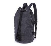 LOSMILE Tela Borse a zainetto Uomo Donne Borse a secchiello Borse a spalla Borse da palestra Borse a tracolla Borse da spiaggia Zaini Casual Zaini sportivi e outdoor. (L-Nero)