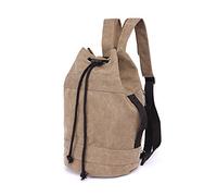 LOSMILE Tela Borse a zainetto Uomo Donne Borse a secchiello Borse a spalla Borse da palestra Borse a tracolla Borse da spiaggia Zaini Casual Zaini sportivi e outdoor. (M-Marrone)