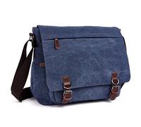 LOSMILE Uomo Tela Borsa a Tracolla Sacchetto del Messaggero 16 pollici Laptop (Blu)