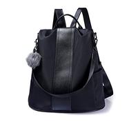 LOSMILE Zaino Donna Borse a zainetto Borse a spalla in Nylon Zaino alla moda con tracolla Casuale Daypack Borse a mano Backpack Daypack per Scuola Viaggio lavoro (nero-grande)