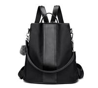 LOSMILE Zaino Donna Borse a zainetto Borse a spalla in Nylon Zaino alla moda con tracolla Casuale Daypack Borse a mano Backpack Daypack per Scuola Viaggio lavoro (nero)