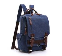 LOSMILE Zaino Uomo donne Zaini Tela Zainetto Borsa a Tracolla Borsa di Tela Sacchetto del Messaggero Sacchetto di Messenger bag Backpack. (Profondo blu)